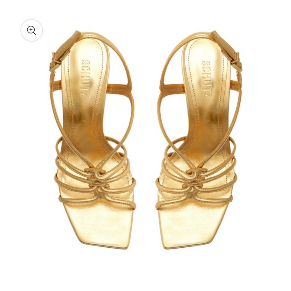 Schutz Metallic Gold Octavia heels